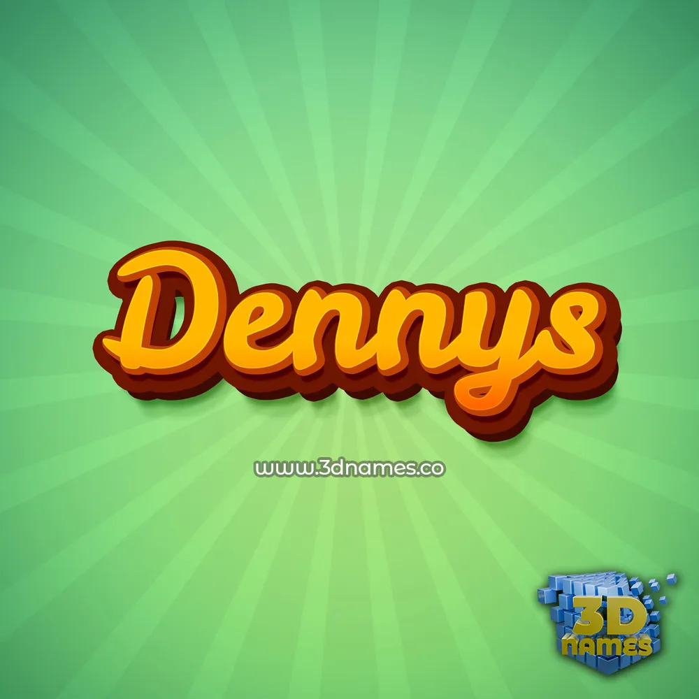 dennys in Green Rays style - 3D name wallpaper