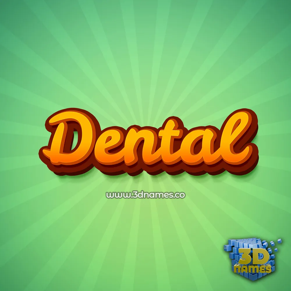 dental in Green Rays style - 3D name wallpaper