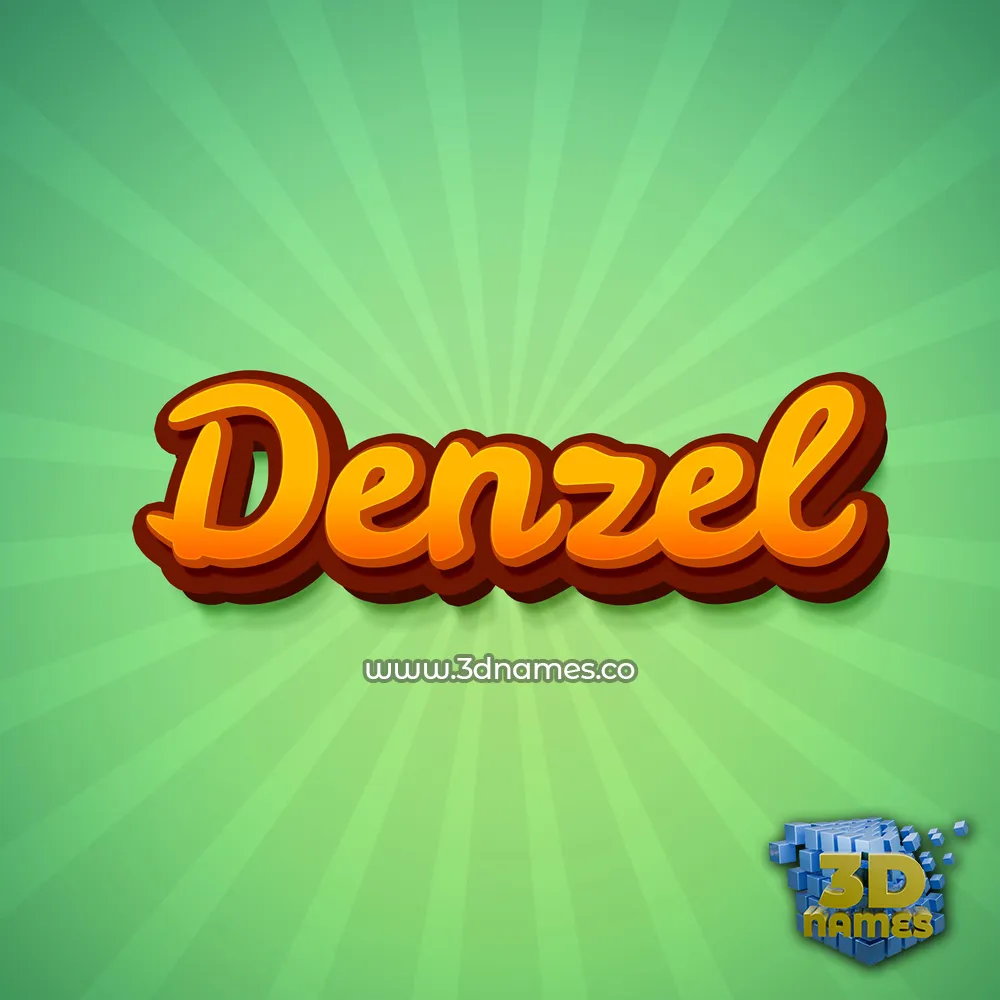 denzel in Green Rays style - 3D name wallpaper