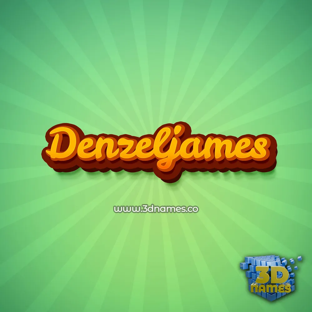 denzeljames in Green Rays style - 3D name wallpaper