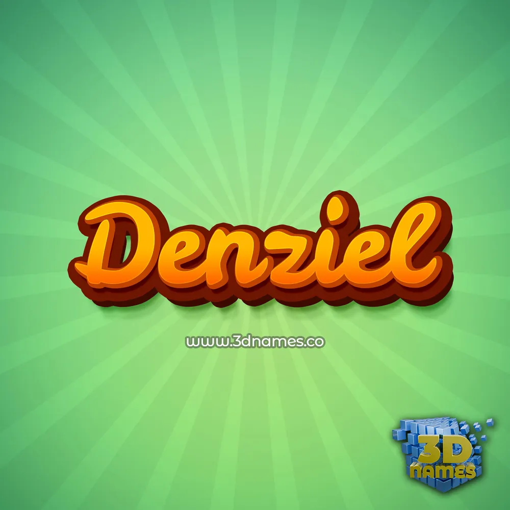 denziel in Green Rays style - 3D name wallpaper