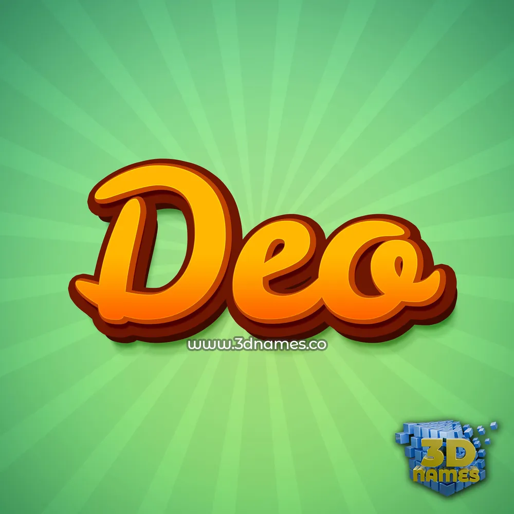 deo in Green Rays style - 3D name wallpaper