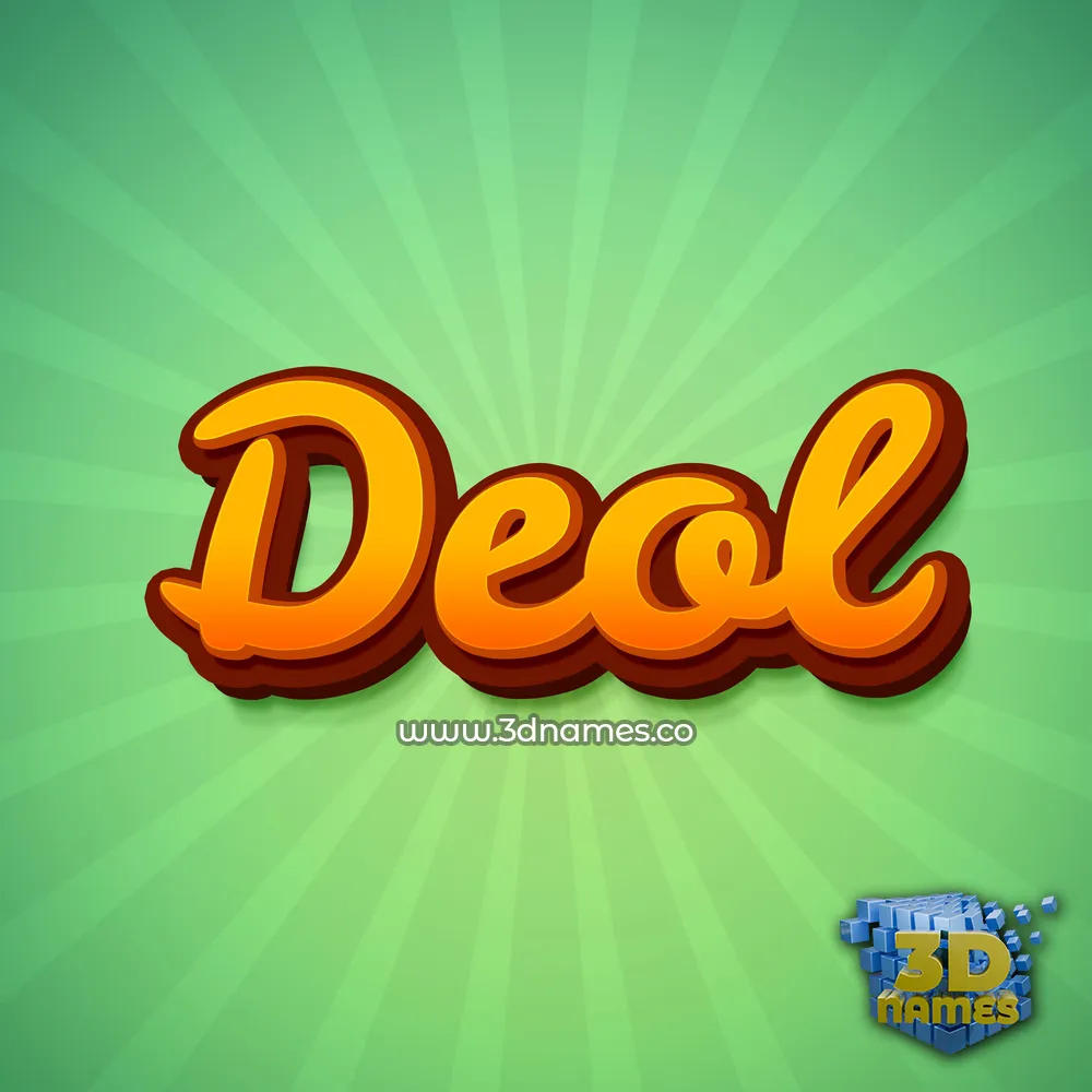 deol in Green Rays style - 3D name wallpaper