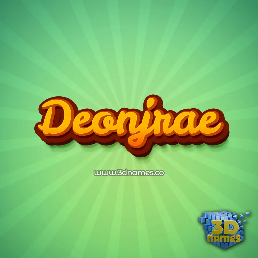 deonjrae in Green Rays style - 3D name wallpaper
