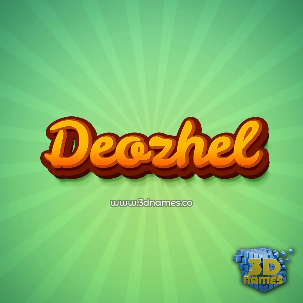deozhel in Green Rays style - 3D name wallpaper