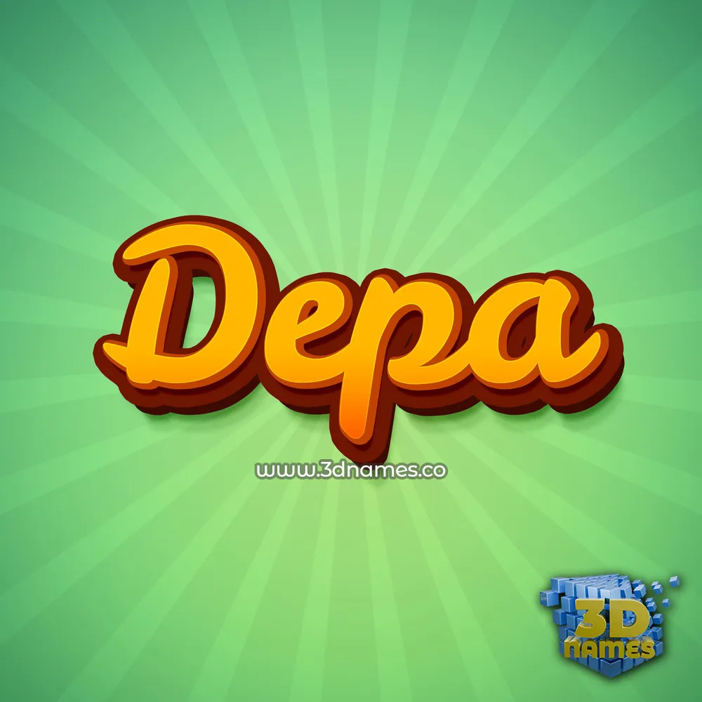 depa in Green Rays style - 3D name wallpaper