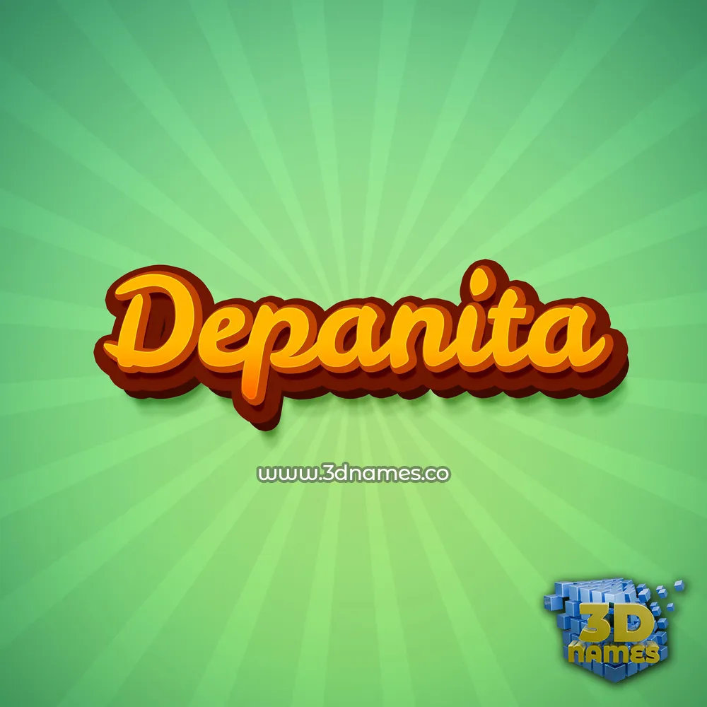 depanita in Green Rays style - 3D name wallpaper
