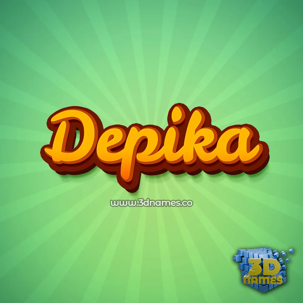 depika in Green Rays style - 3D name wallpaper