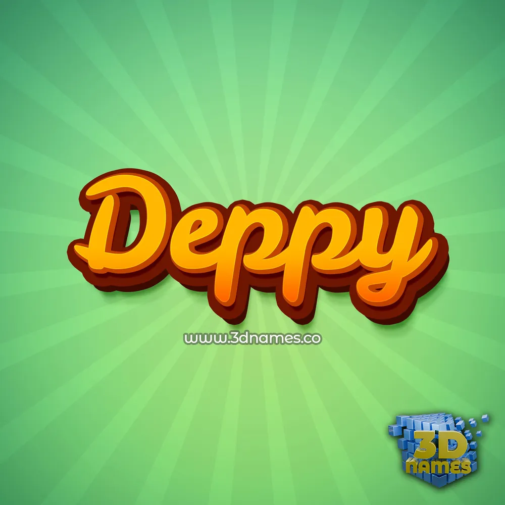 deppy in Green Rays style - 3D name wallpaper