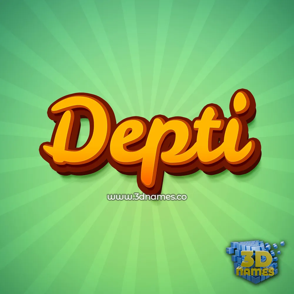 depti in Green Rays style - 3D name wallpaper
