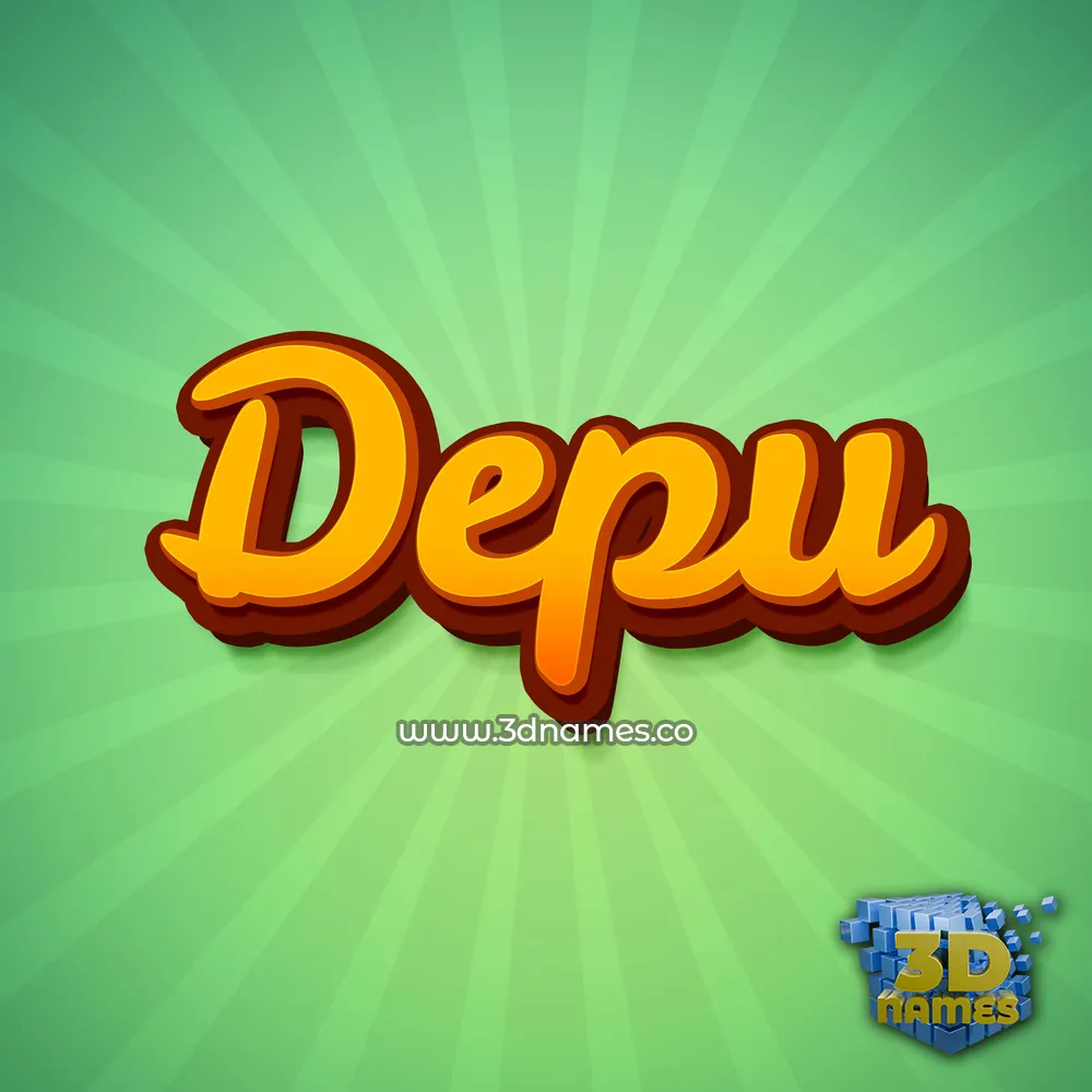 depu in Green Rays style - 3D name wallpaper