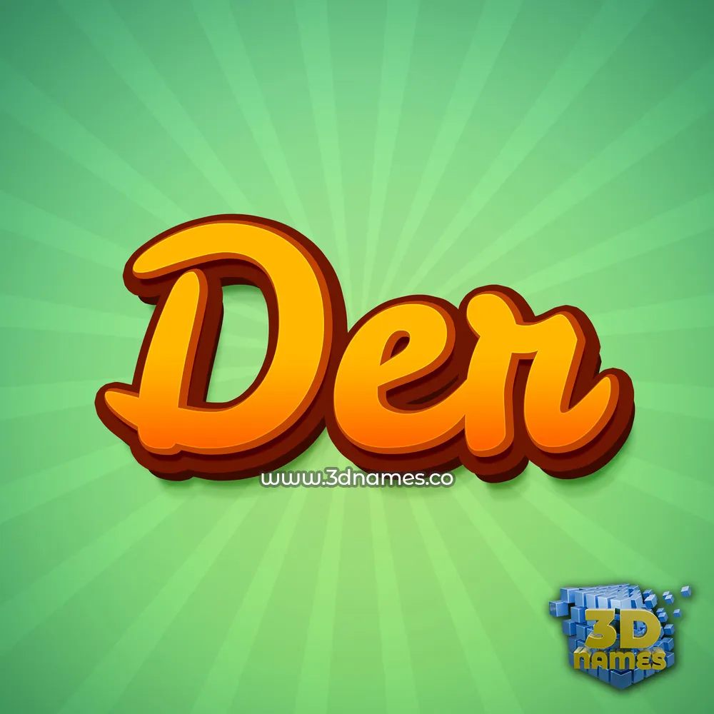 der in Green Rays style - 3D name wallpaper
