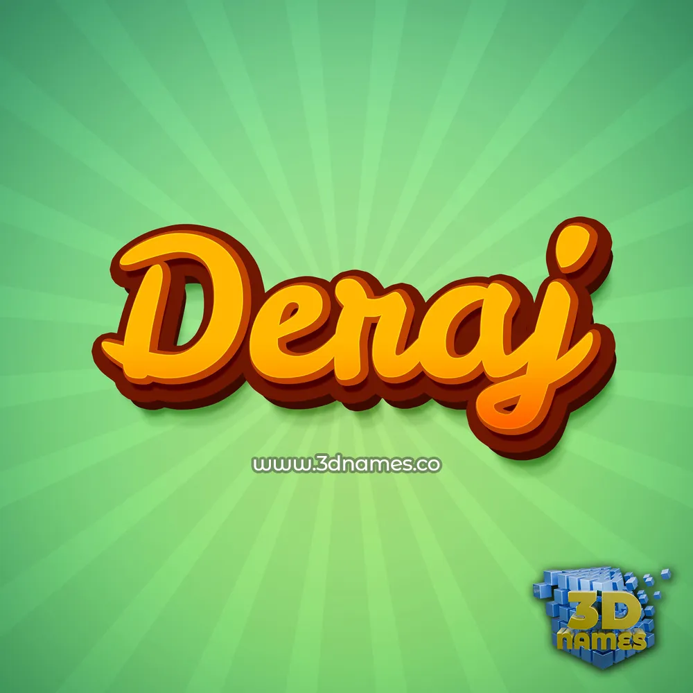 deraj in Green Rays style - 3D name wallpaper