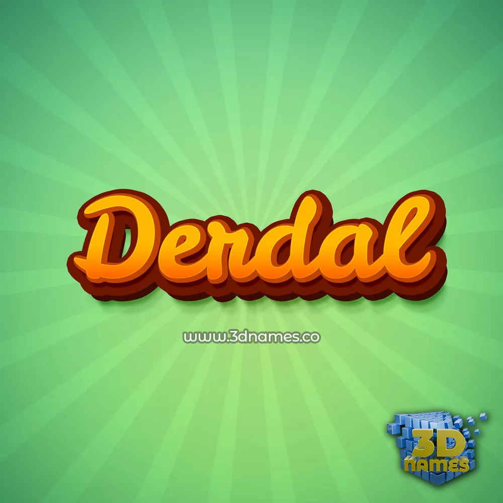 derdal in Green Rays style - 3D name wallpaper
