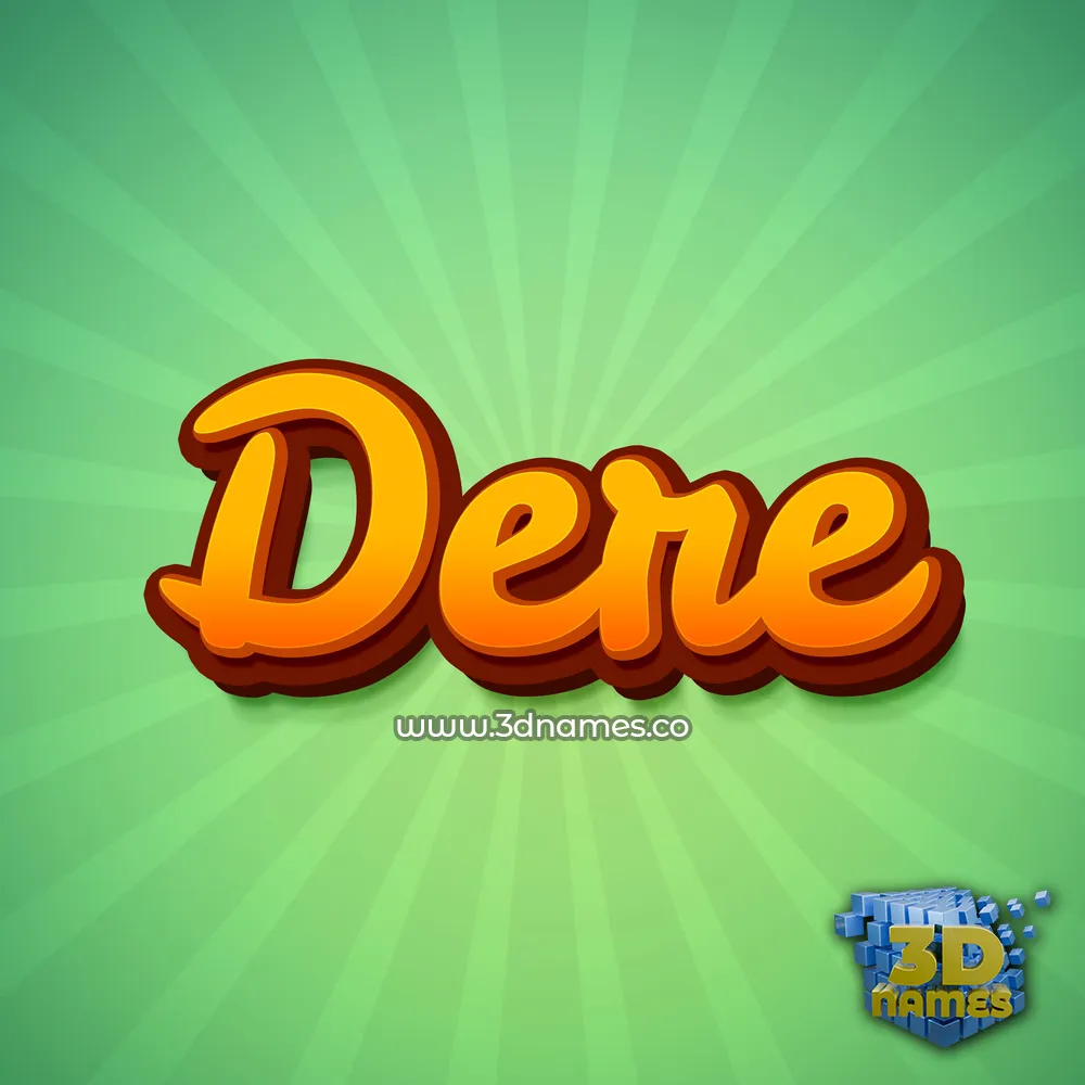 dere in Green Rays style - 3D name wallpaper