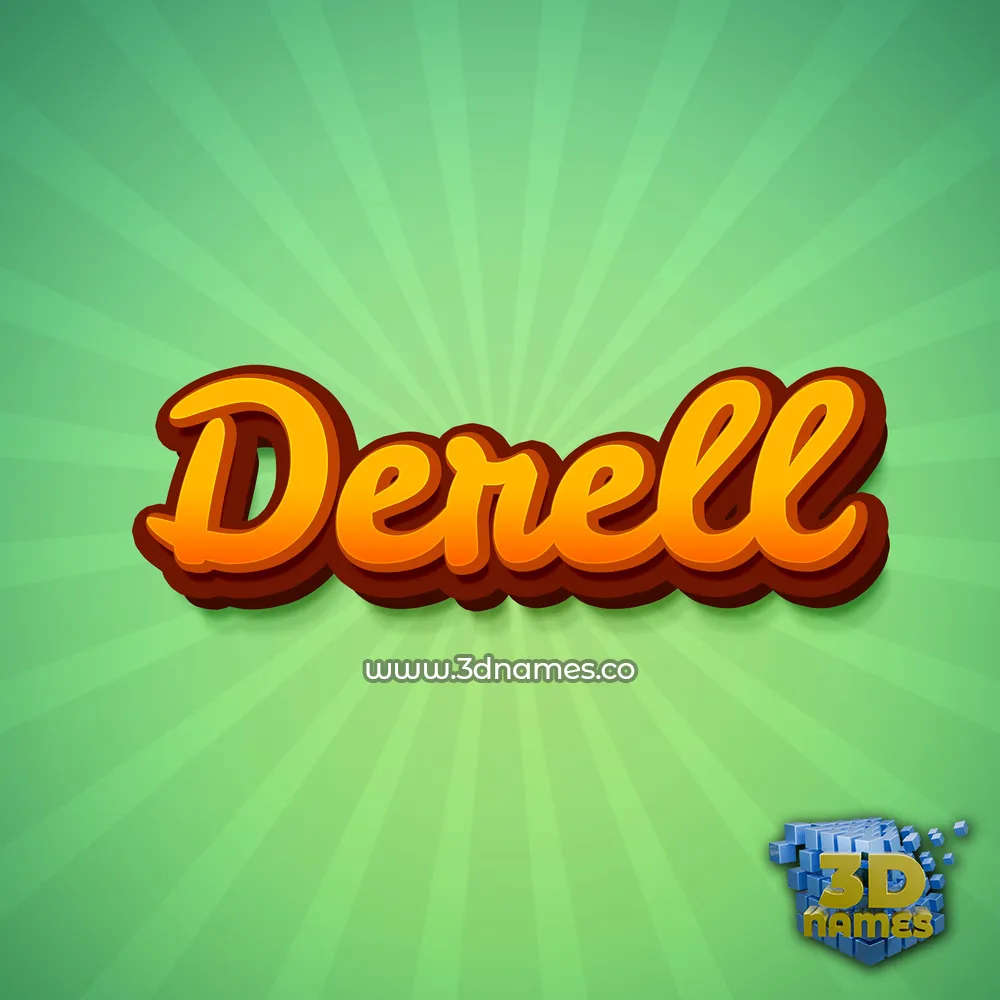 derell in Green Rays style - 3D name wallpaper