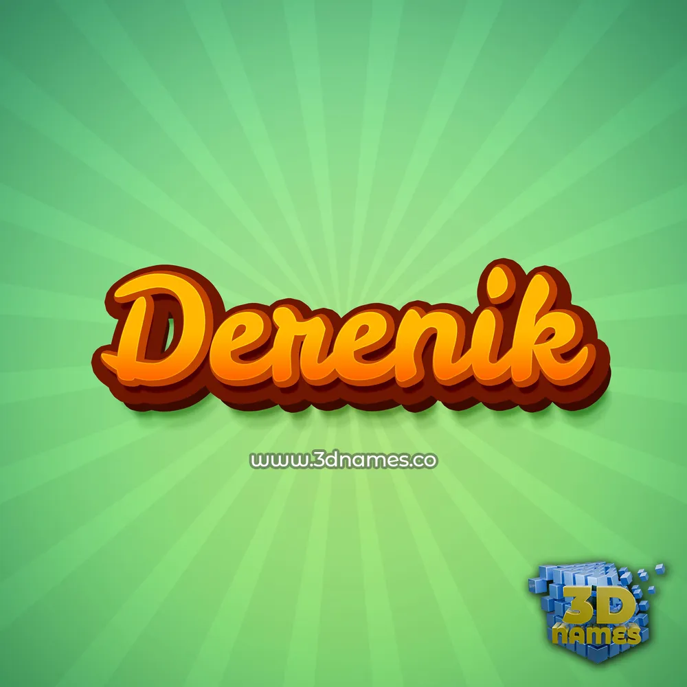 derenik in Green Rays style - 3D name wallpaper