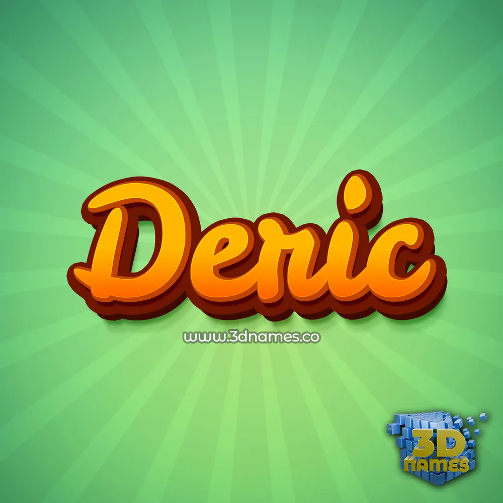 deric in Green Rays style - 3D name wallpaper