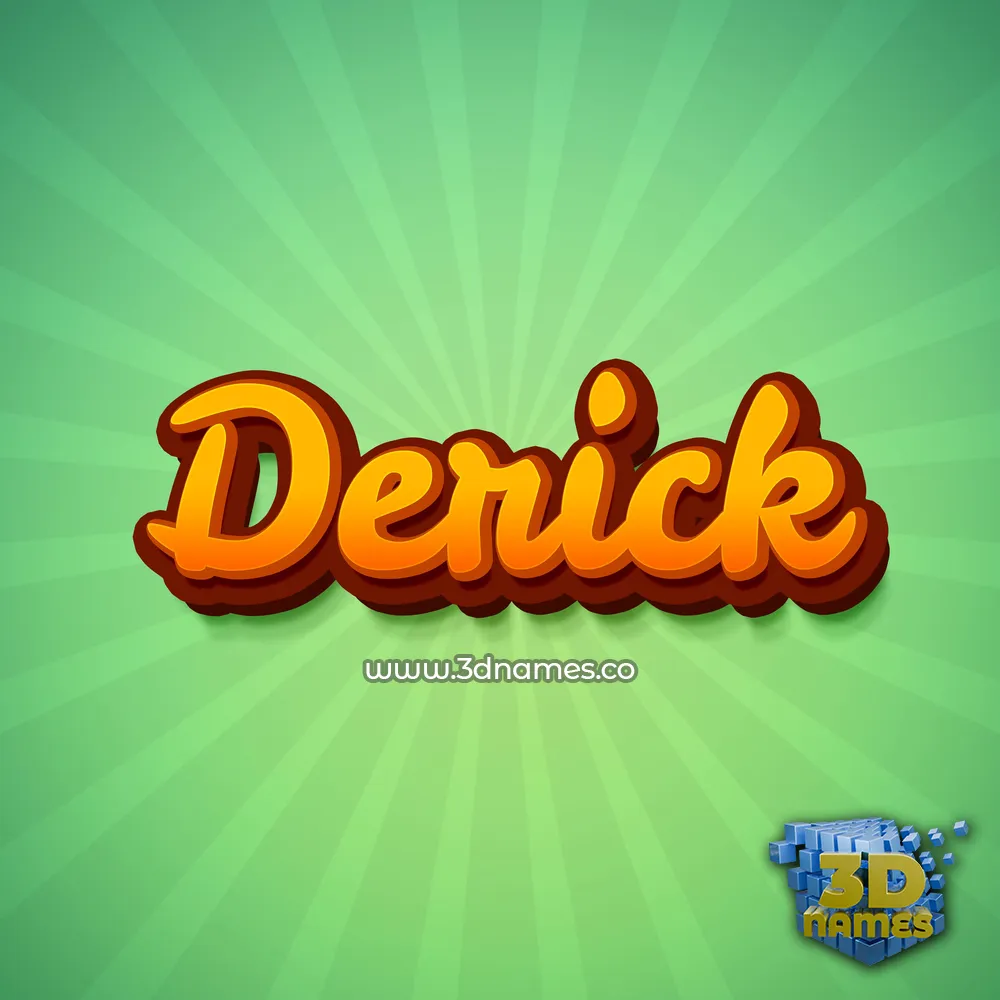 derick in Green Rays style - 3D name wallpaper