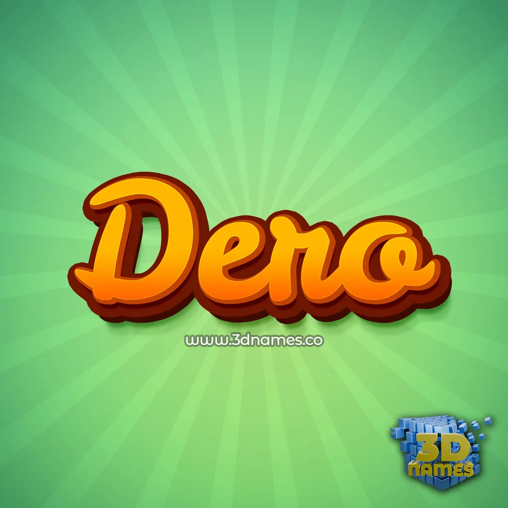dero in Green Rays style - 3D name wallpaper