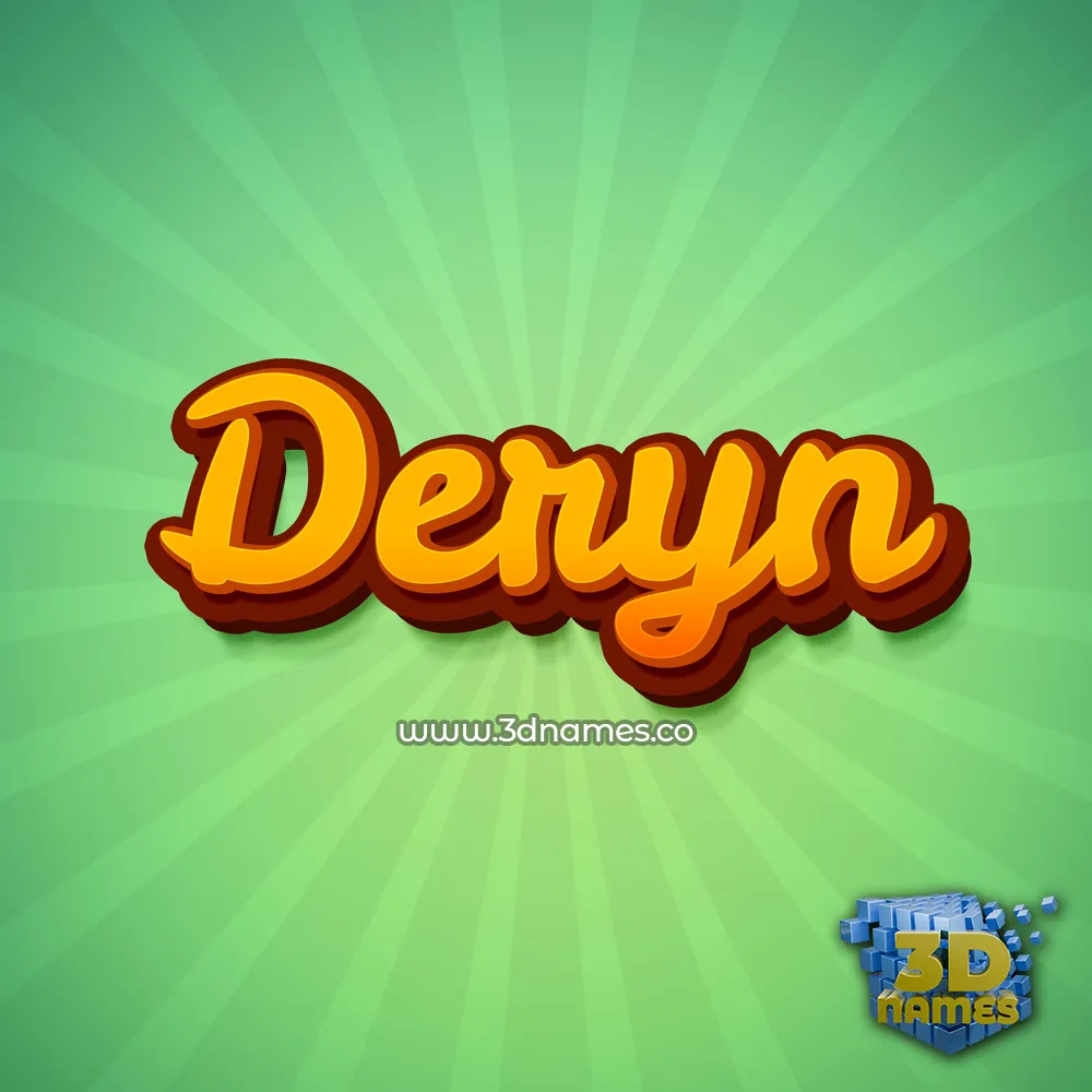 deryn in Green Rays style - 3D name wallpaper
