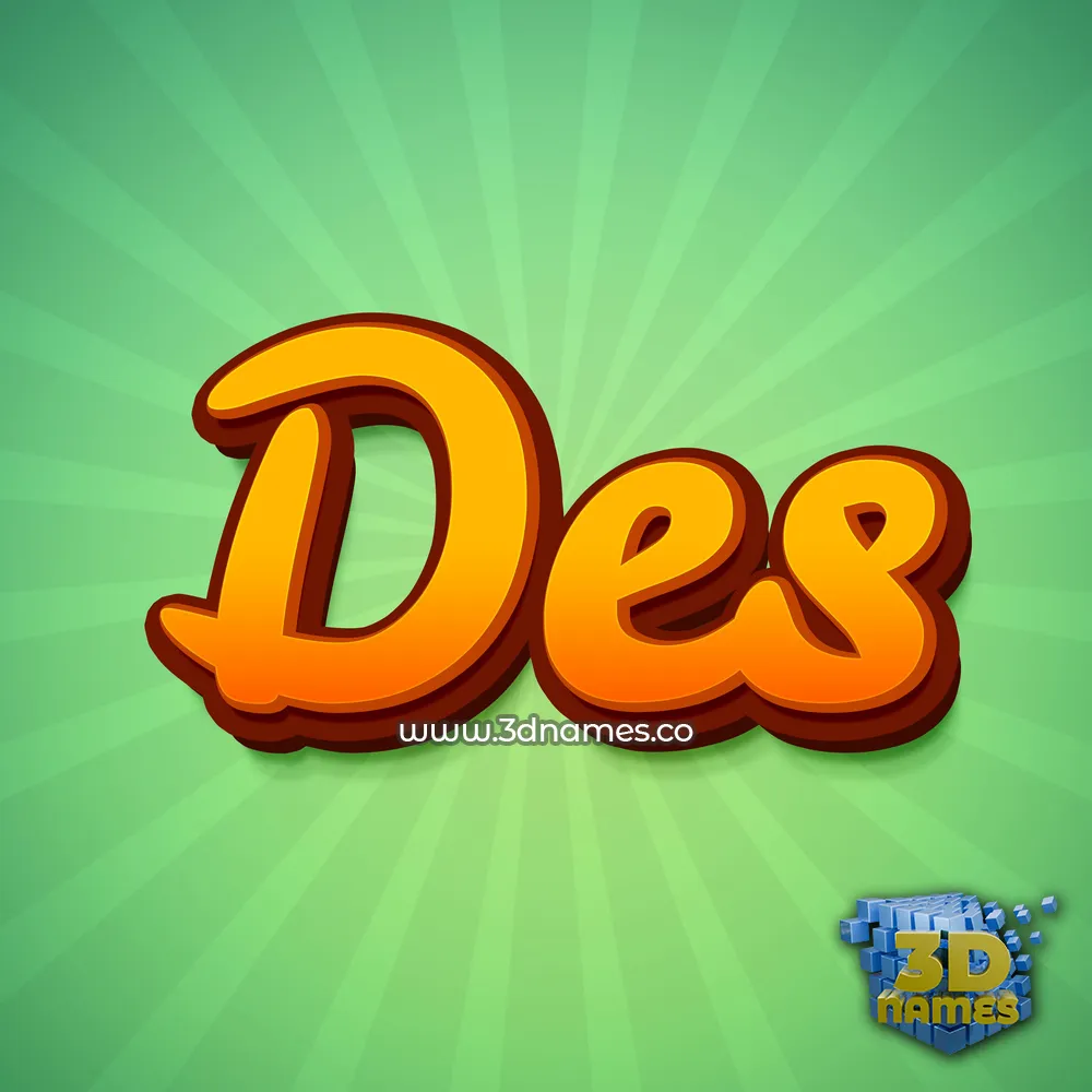 des in Green Rays style - 3D name wallpaper