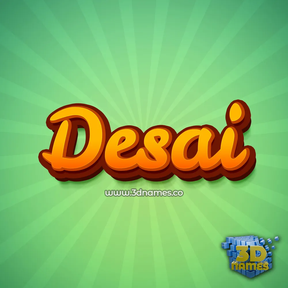 desai in Green Rays style - 3D name wallpaper