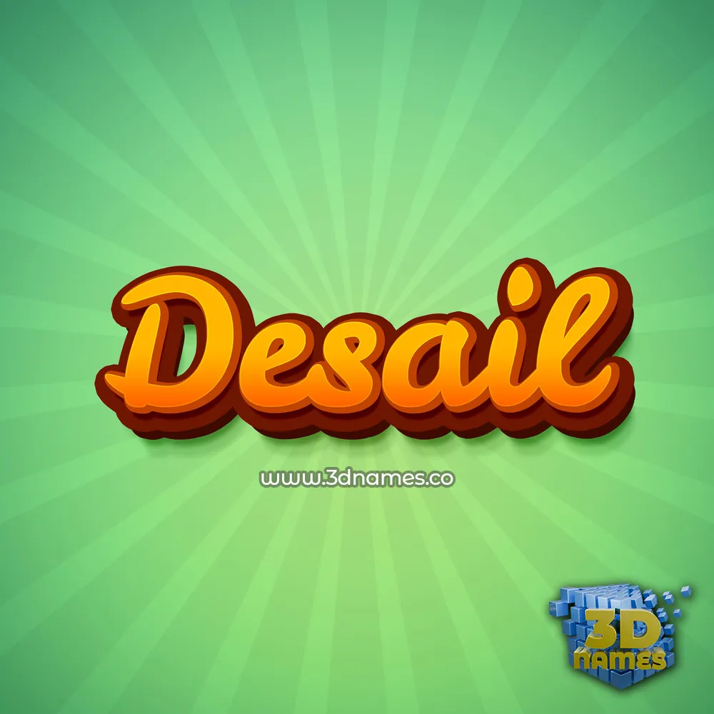 desail in Green Rays style - 3D name wallpaper