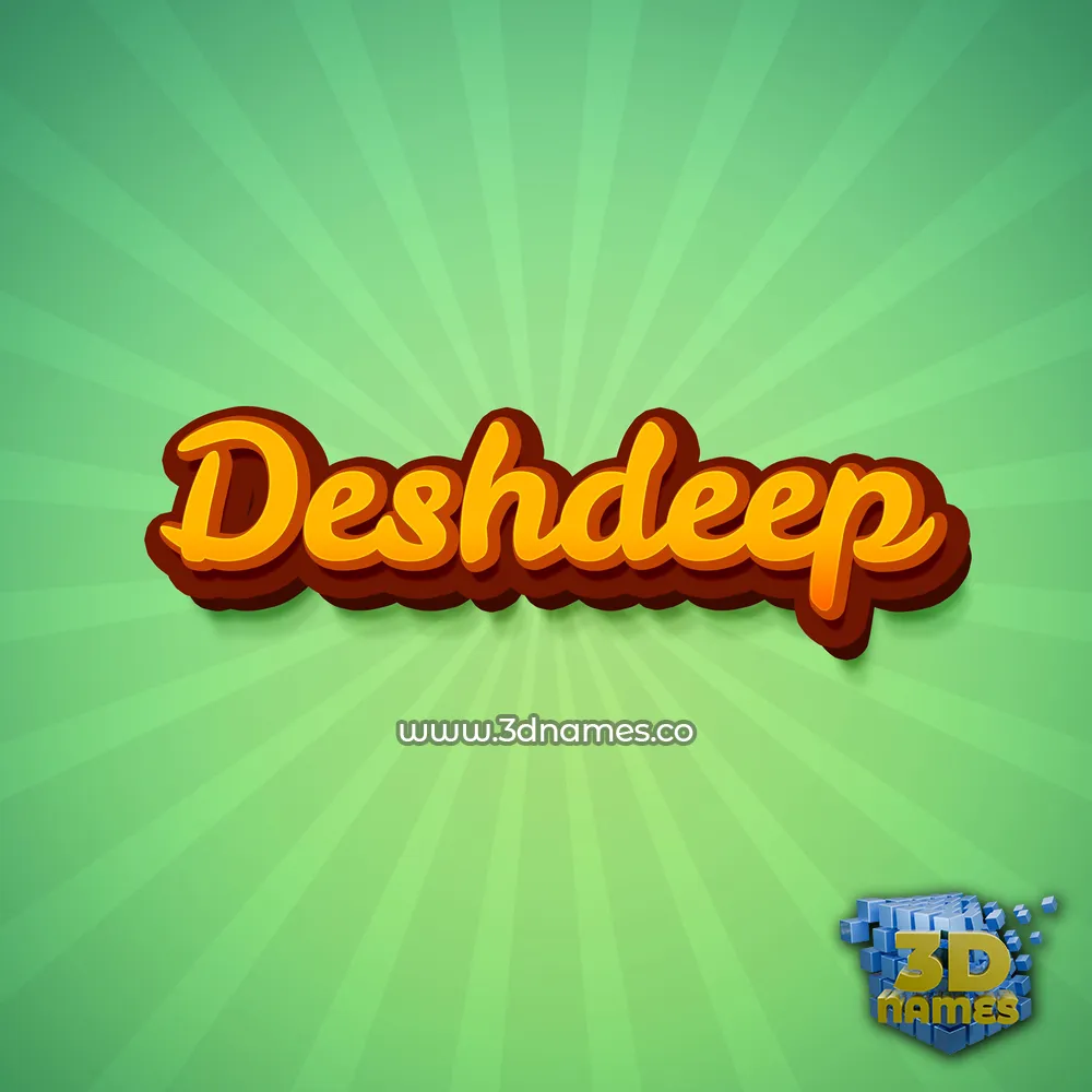 deshdeep in Green Rays style - 3D name wallpaper