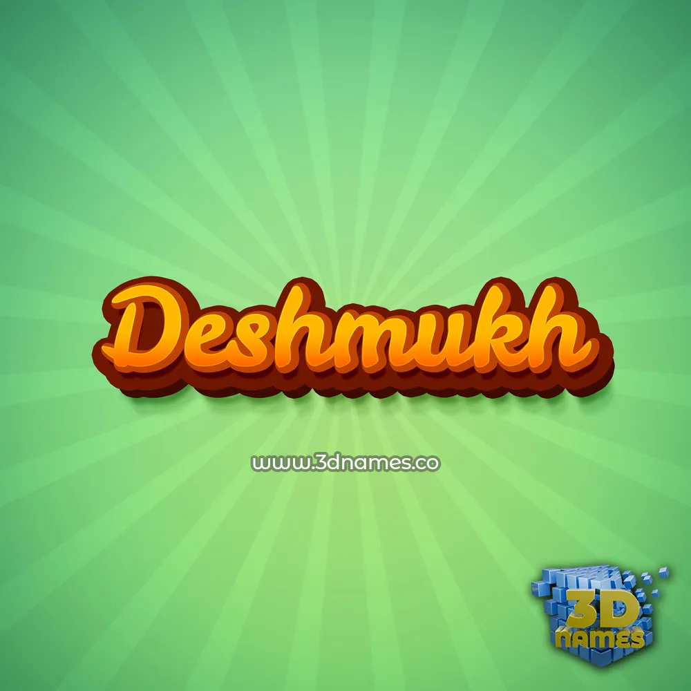 deshmukh in Green Rays style - 3D name wallpaper