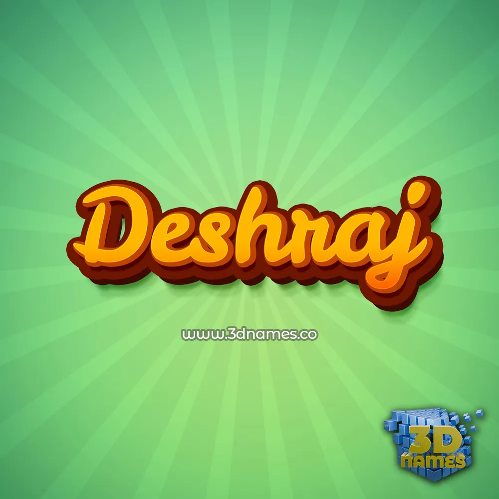 deshraj in Green Rays style - 3D name wallpaper