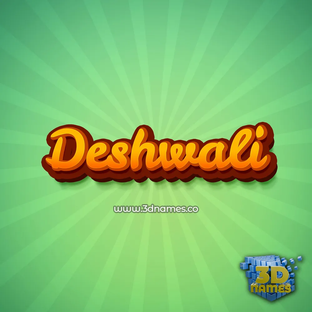 deshwali in Green Rays style - 3D name wallpaper