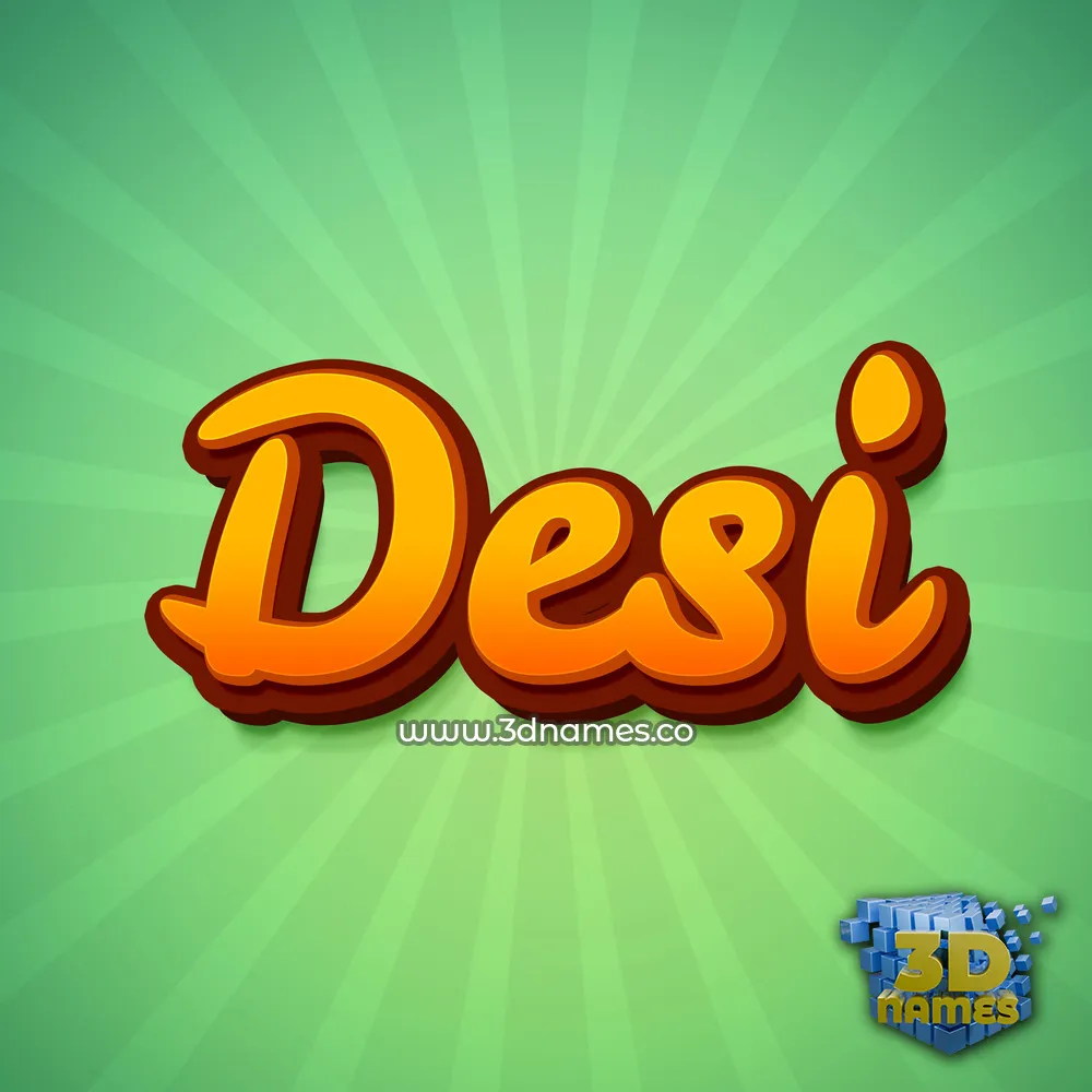 desi in Green Rays style - 3D name wallpaper