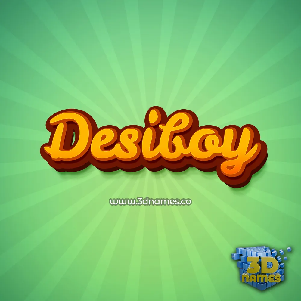 desiboy in Green Rays style - 3D name wallpaper