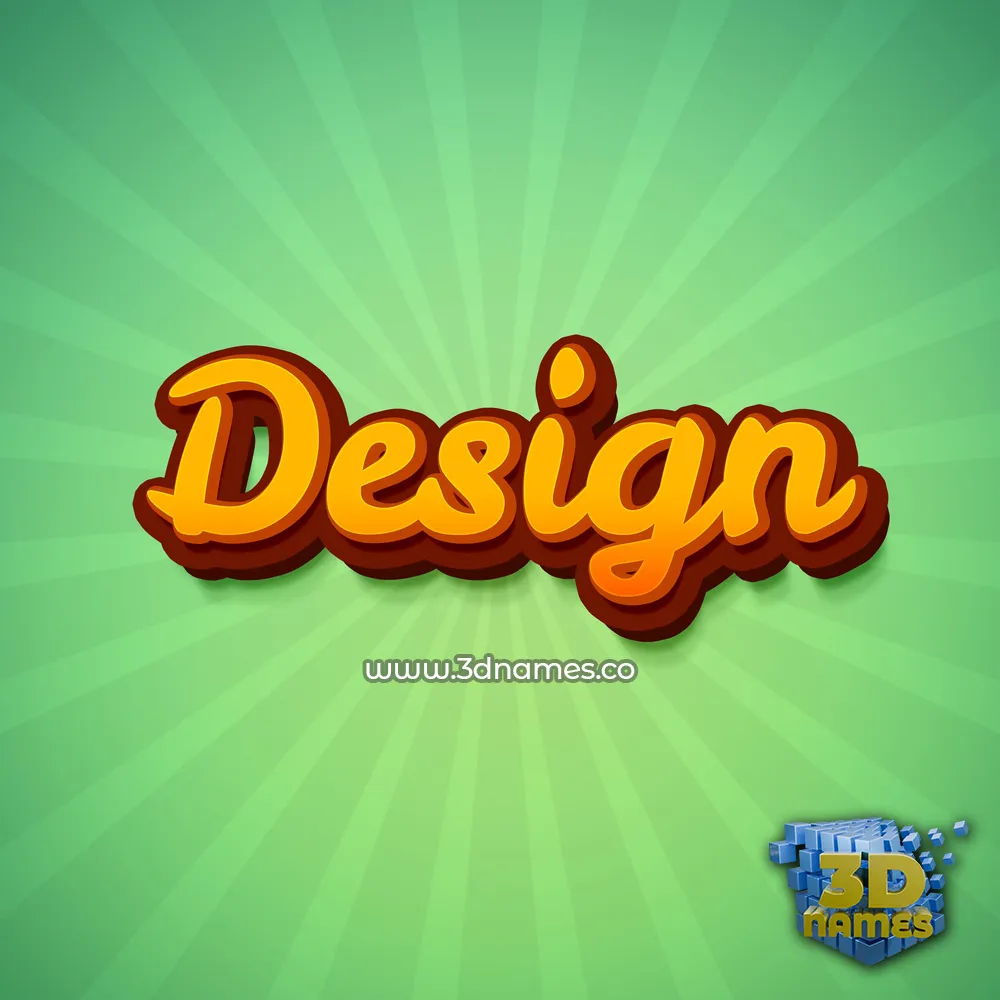 design in Green Rays style - 3D name wallpaper