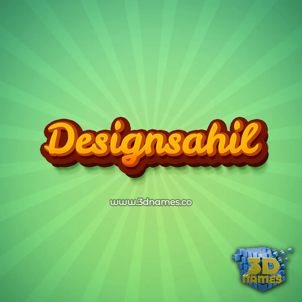 designsahil in Green Rays style - 3D name wallpaper