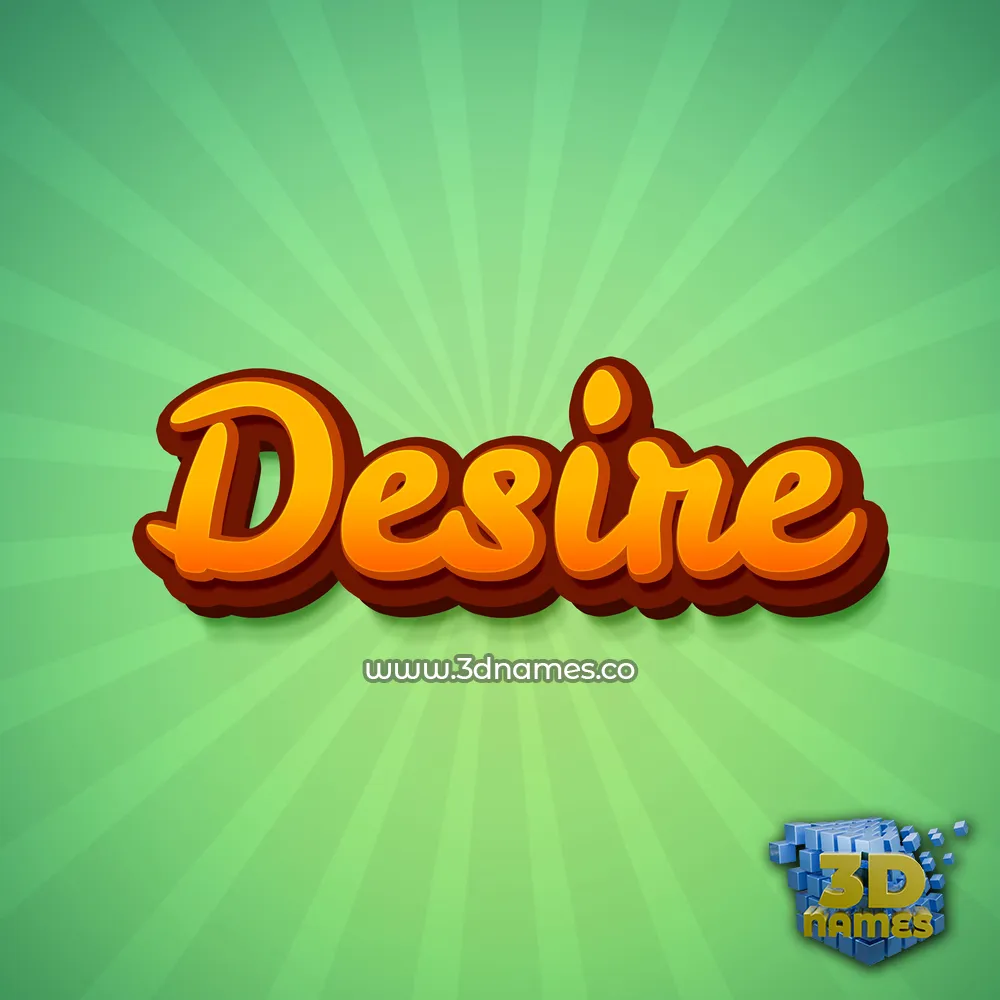 desire in Green Rays style - 3D name wallpaper