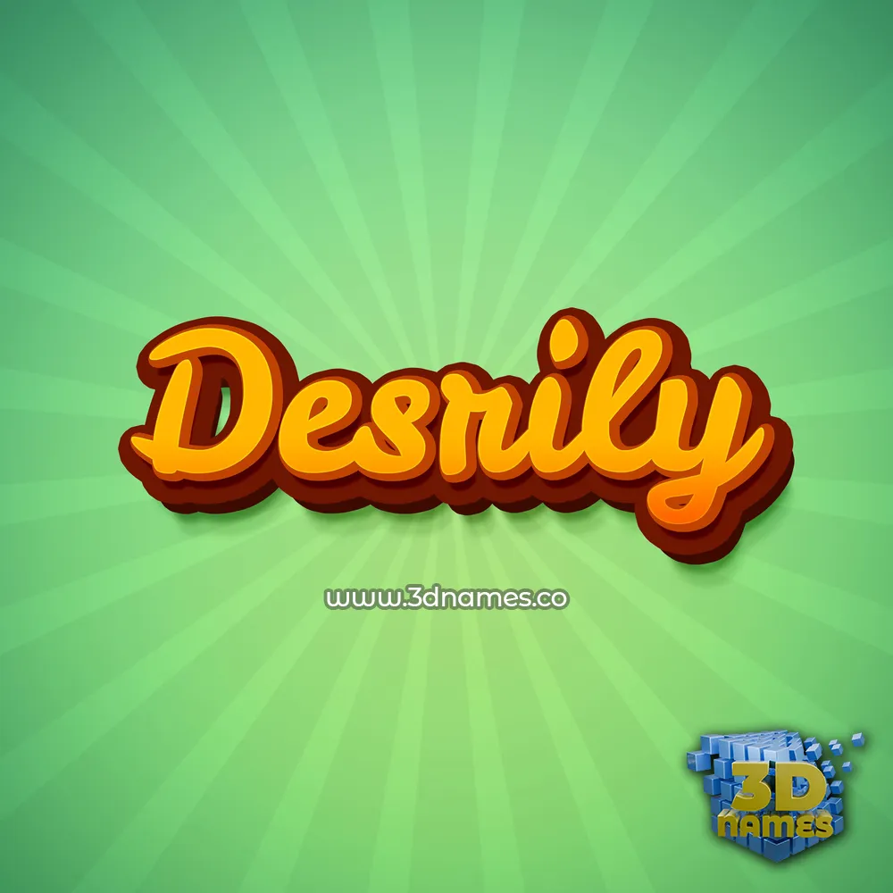 desrily in Green Rays style - 3D name wallpaper