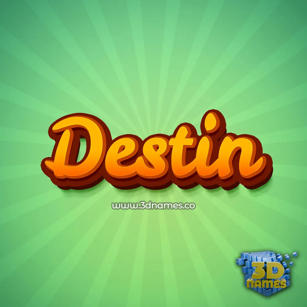 destin in Green Rays style - 3D name wallpaper