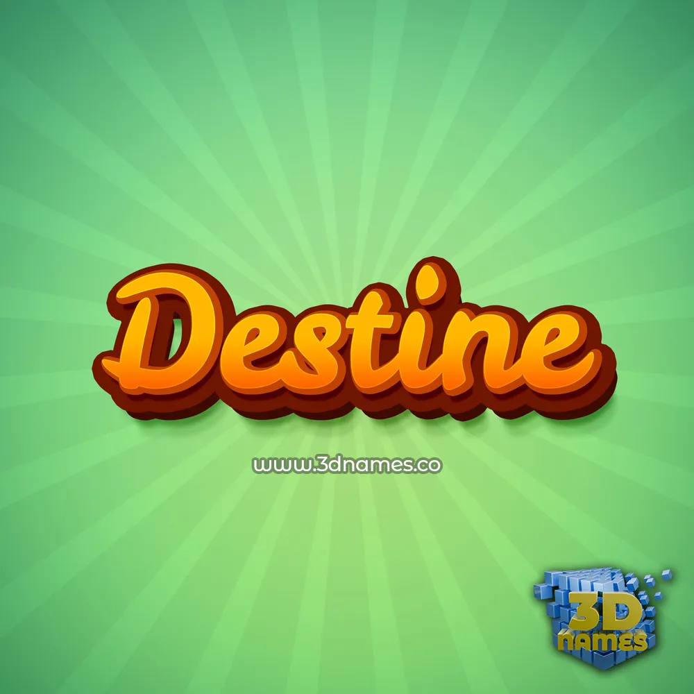 destine in Green Rays style - 3D name wallpaper