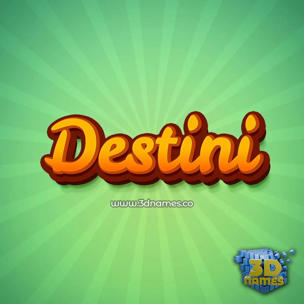 destini in Green Rays style - 3D name wallpaper