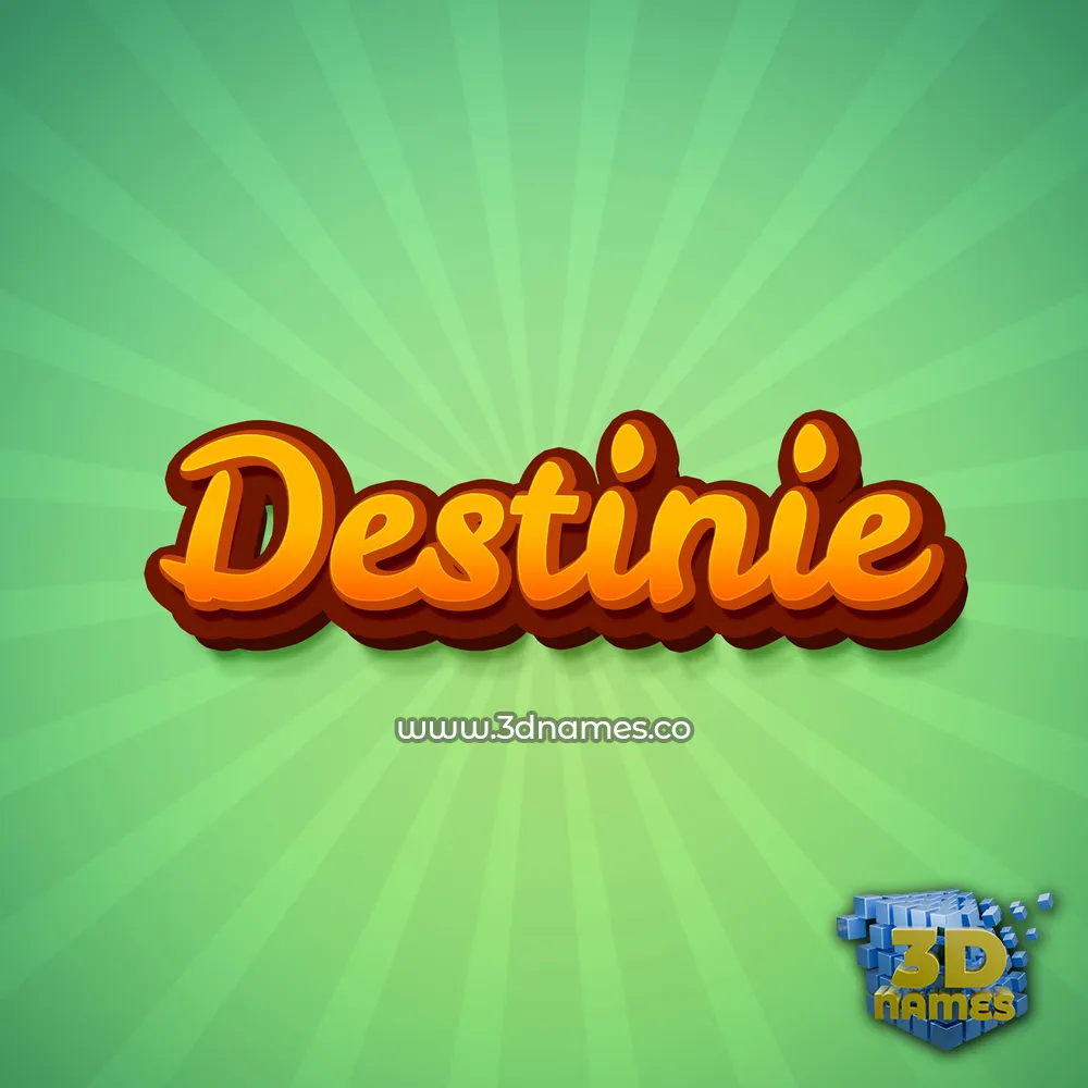 destinie in Green Rays style - 3D name wallpaper