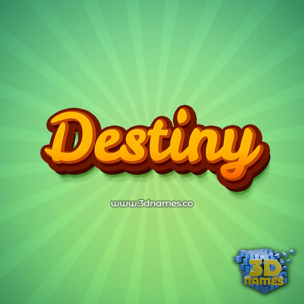 destiny in Green Rays style - 3D name wallpaper