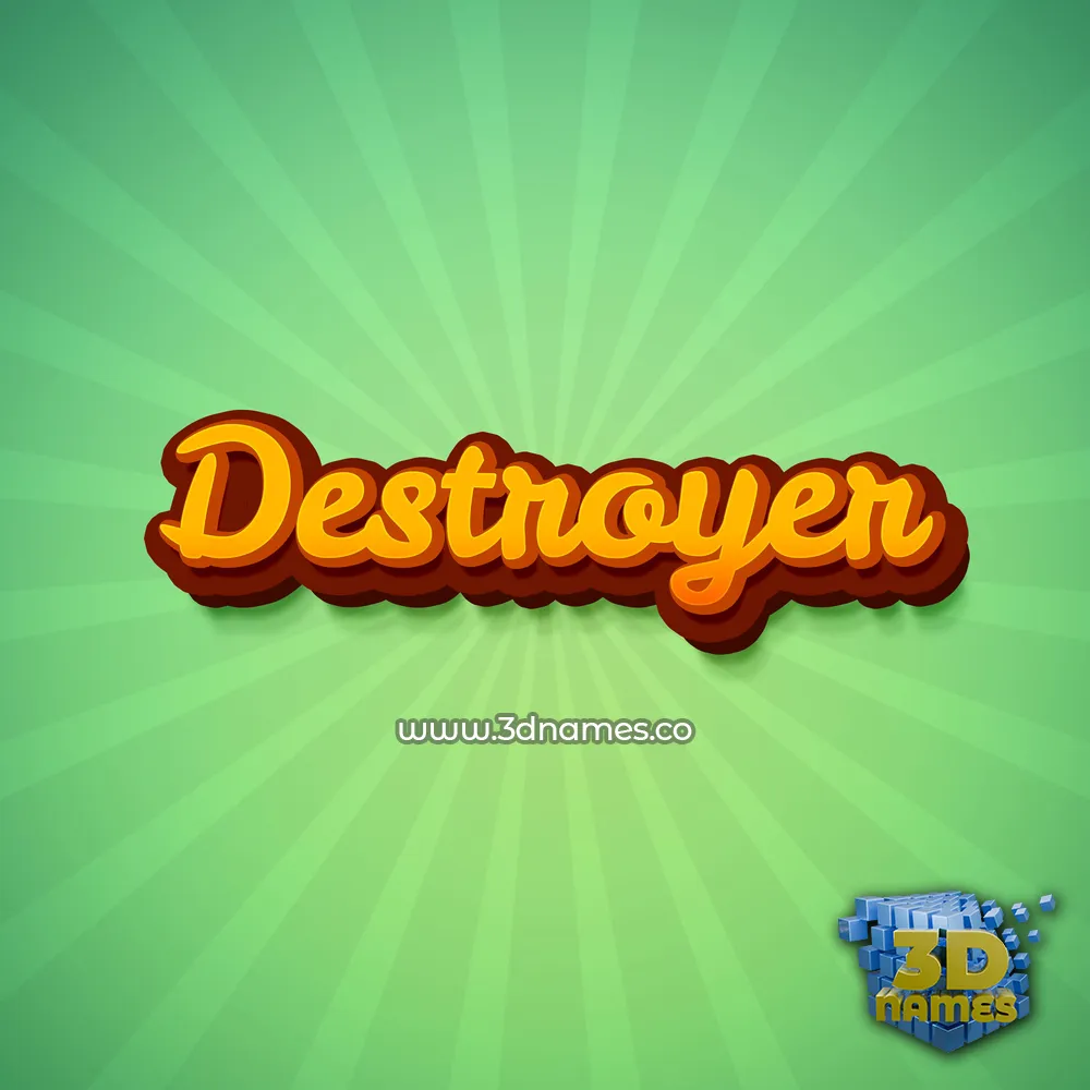 destroyer in Green Rays style - 3D name wallpaper
