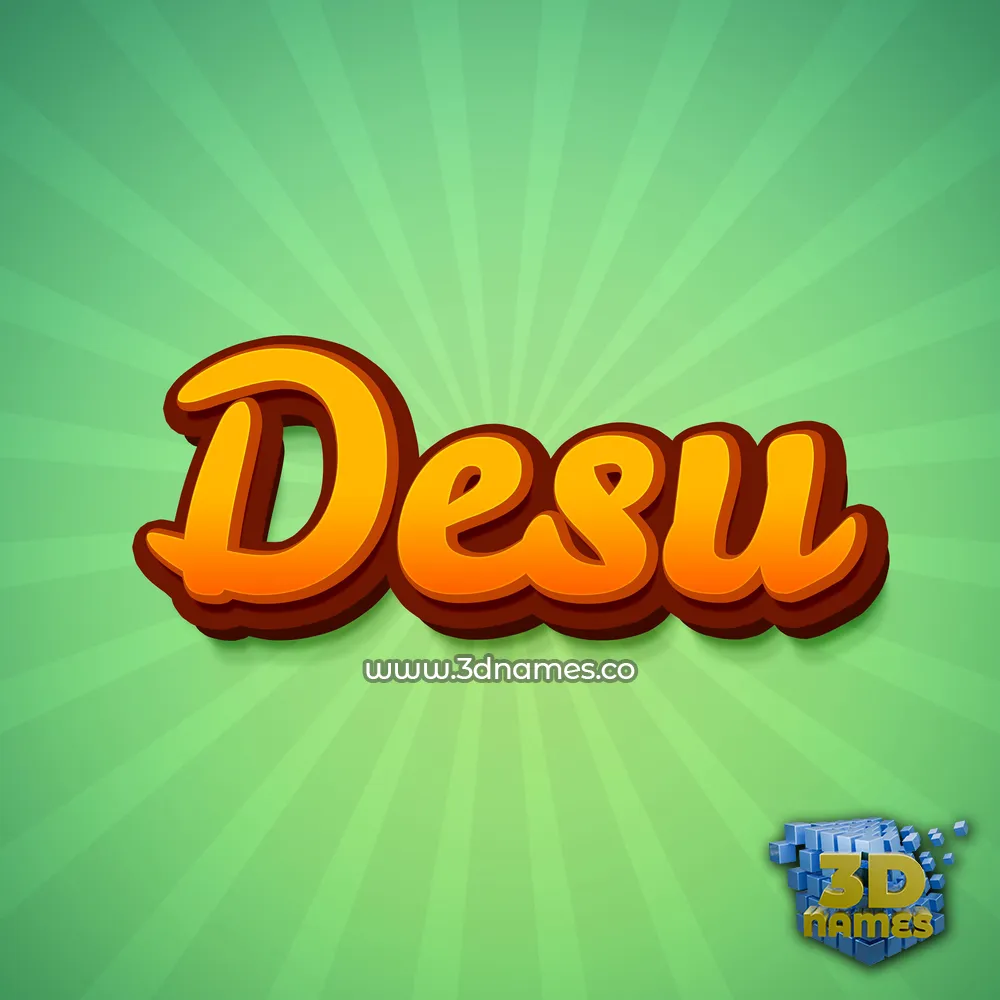 desu in Green Rays style - 3D name wallpaper