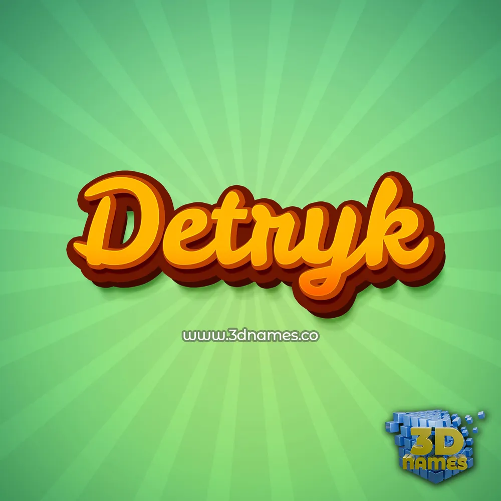 detryk in Green Rays style - 3D name wallpaper