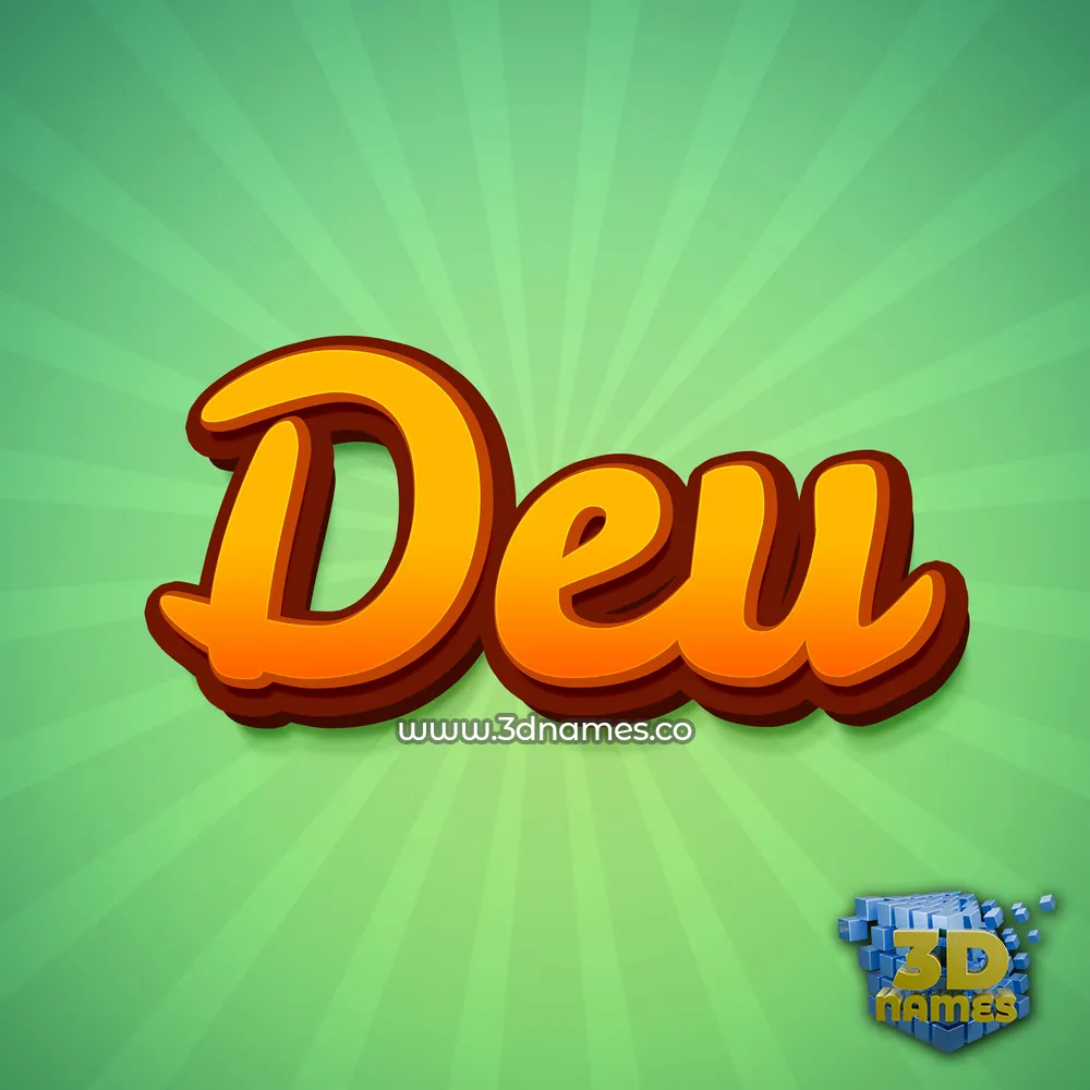 deu in Green Rays style - 3D name wallpaper
