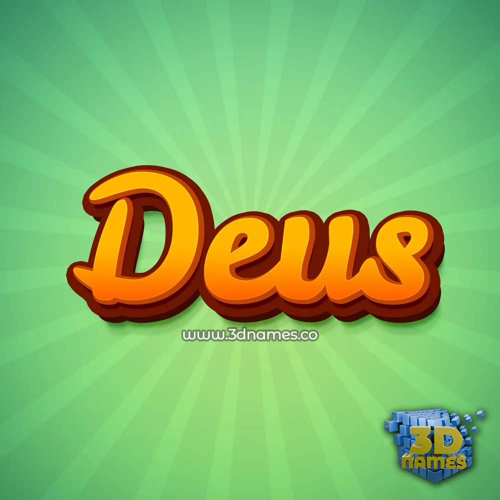 deus in Green Rays style - 3D name wallpaper