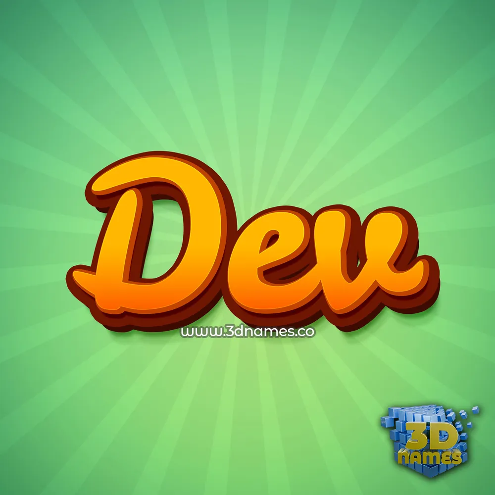 dev in Green Rays style - 3D name wallpaper