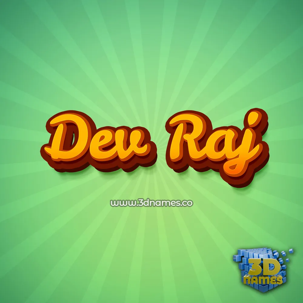 dev raj in Green Rays style - 3D name wallpaper